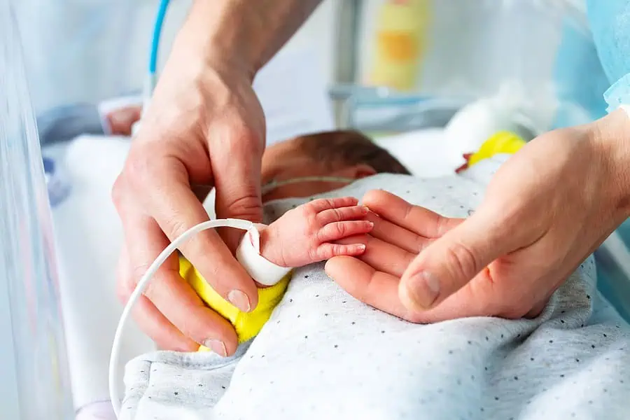 Baby receiving care in NICU