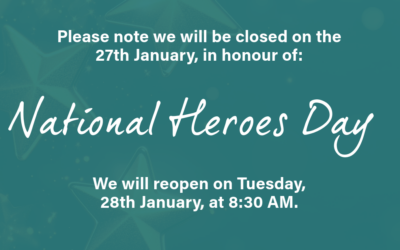 Notice of Clinic Closure – National Heroes Day, 27th January